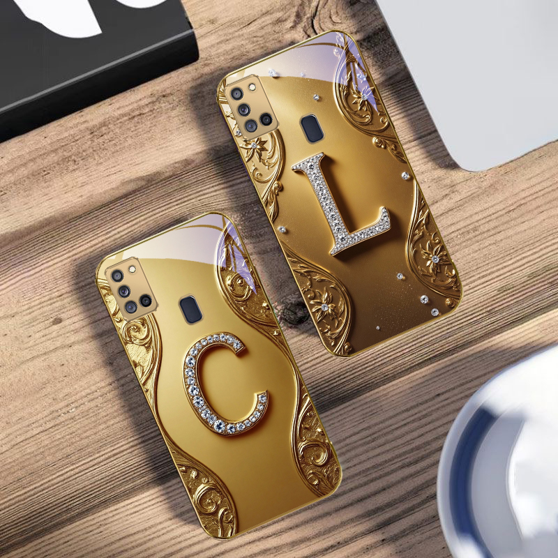 Phone Cases A14 Samsung - Custodia per telefono in vetro dorato