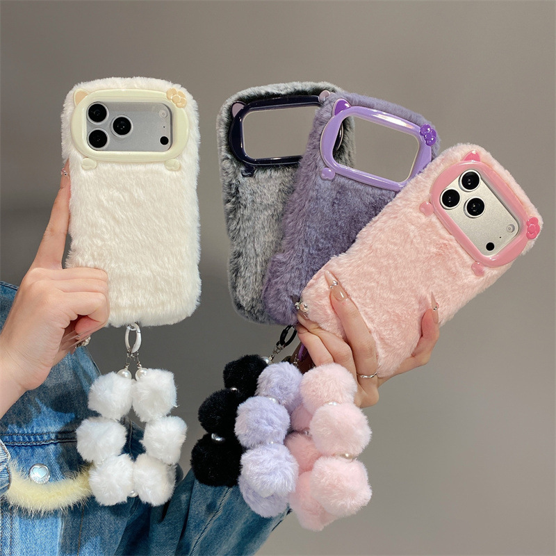 Phone Cases Iphone - Custodia Protettiva Lusso in Pelliccia Sintetica