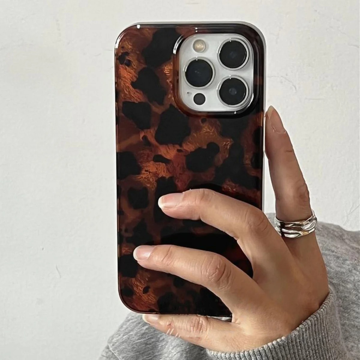 Phone Cases Leopard Print - Custodia per telefono con texture ambra