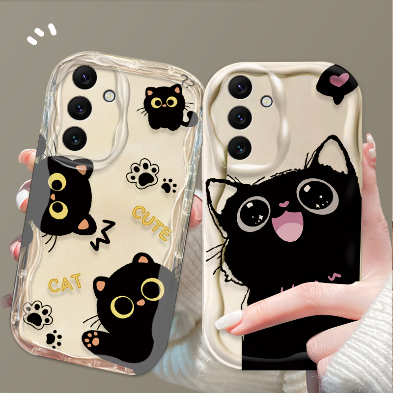 Phone Cases A14 Samsung - Custodia per gatti neri con occhi